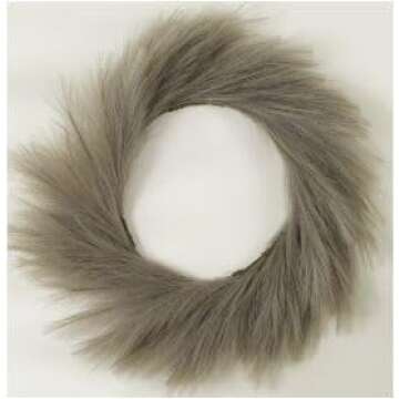 Buy SAM AND MABEL Taupe Faux Pampas Grass Wreath