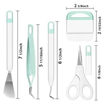 Ecraft Vinyl Weeding Tool Set: Vinyl Weeding Craft Basic kit 5 Pieces Including Tweezers & Spatula &...