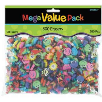 Amscan Mini Erasers | Party Favor | Pack of 500