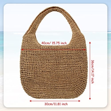 Saintrygo Stylish Straw Beach Bag Women Woven Tote