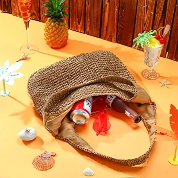 Saintrygo Stylish Straw Beach Bag Women Woven Tote