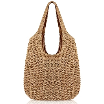 Saintrygo Stylish Straw Beach Bag Women Woven Tote