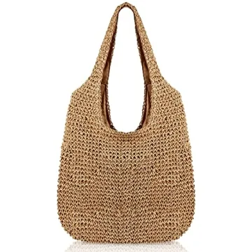 Saintrygo Stylish Straw Beach Bag Women Woven Tote
