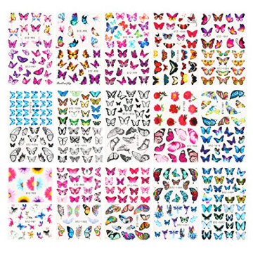 Le Fu Li Butterfly Flower Nail Art Stickers 30 Sheets