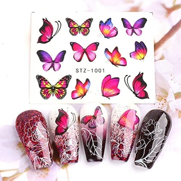 Le Fu Li Butterfly Flower Nail Art Stickers 30 Sheets