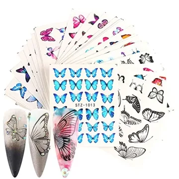 Le Fu Li Butterfly Flower Nail Art Stickers 30 Sheets
