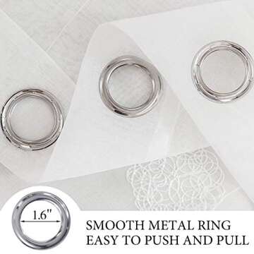 MIULEE White Sheer Curtains with Floral Design Embroidered for Living Room Bedroom 2 Panels of 84 inches Long Boho Curtain Drapes for Light Filtering Grommet Top