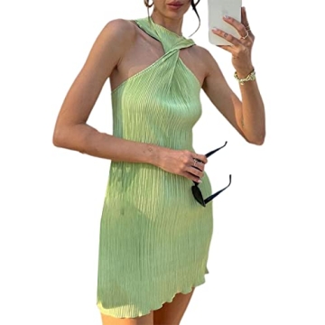 NUFIWI Halter Neck Mini Dress for Summer Style