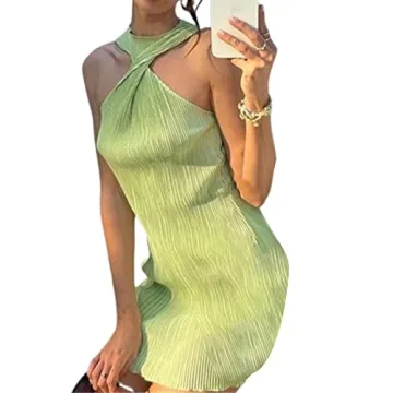 NUFIWI Halter Neck Mini Dress for Summer Style