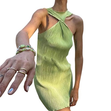 NUFIWI Halter Neck Mini Dress for Summer Style