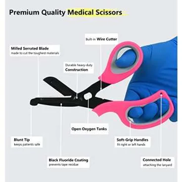 SILUKER Nursing Scissors - 8 Inch Trauma Shears for Healthcare