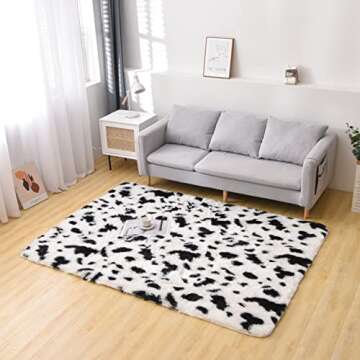 Cozy Cow Print Faux Hide Rug for Any Room