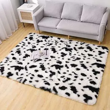 Cozy Cow Print Faux Hide Rug for Any Room