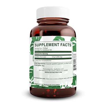 Natural Nutra Soy Lecithin 1200 mg Dietary Supplement - Boosts Brain & Liver Health, Memory Support ...