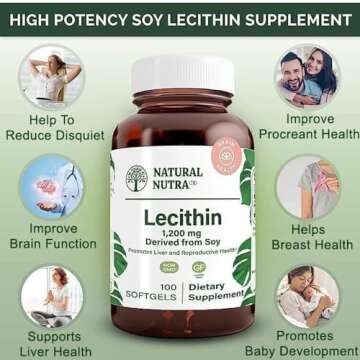 Natural Nutra Soy Lecithin 1200 mg - Brain & Liver Support