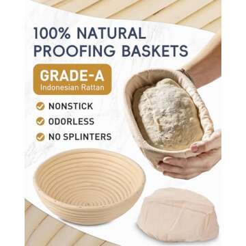 30-Pcs Sourdough Bread Baking Supplies - Sourdough Starter Kit | Including 9 inch Round and 10 inch ...