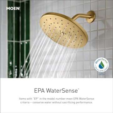 Moen 3887EPBG Modern Eco-Performance Handshower Handheld Shower with 30-Inch Slide Bar and 69-Inch Metal Hose, Brushed Gold