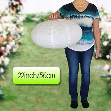 Buy Elegant White Oval Crepe Paper Lanterns - 22"