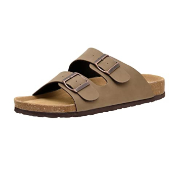 CUSHIONAIRE Men's Lane Cork Footbed Sandal with Adjustable Straps - Comfort & Style in Brown Nubuck,...