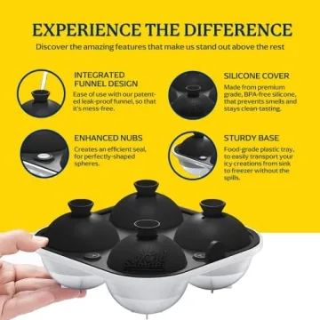 Samuelworld 4 x 2.5 Inch Ice Ball Maker for Cocktails