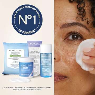 Marcelle Gentle Eye Make-Up Remover Pads, Sensitive Eyes, Waterproof Makeup Removal, Hypoallergenic,...
