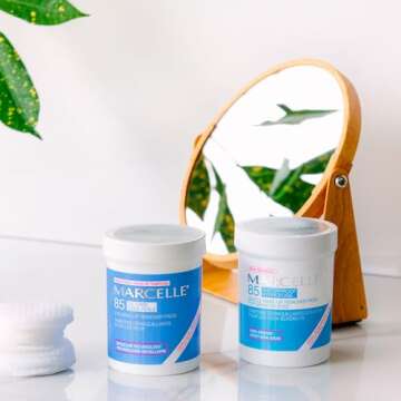 Marcelle Gentle Eye Make-Up Remover Pads, Sensitive Eyes, Waterproof Makeup Removal, Hypoallergenic, Fragrance-Free, Paraben-Free, Alcohol-Free, Cruelty-Free, 85 Pads