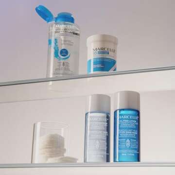 Marcelle Gentle Eye Make-Up Remover Pads, Sensitive Eyes, Waterproof Makeup Removal, Hypoallergenic, Fragrance-Free, Paraben-Free, Alcohol-Free, Cruelty-Free, 85 Pads