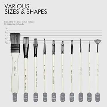 ARTIFY Paint Brush Set, 10 Pieces Paint Brushes for Acrylic Painting with case, Nylon Hair Brushes f...