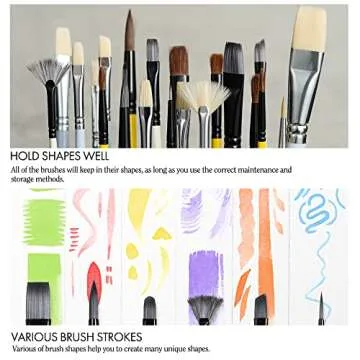 ARTIFY Paint Brush Set, 10 Pieces Paint Brushes for Acrylic Painting with case, Nylon Hair Brushes for Acrylic, Watercolor, Oil and Gouache Painting, White