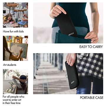 ARTIFY Paint Brush Set, 10 Pieces Paint Brushes for Acrylic Painting with case, Nylon Hair Brushes for Acrylic, Watercolor, Oil and Gouache Painting, White