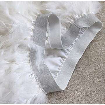 ZAKIA Women' 5 Skirts for True Natural Feathers, Family Feast, Feather Skirt (A-White, L)