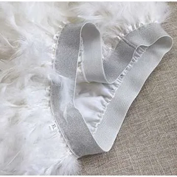 ZAKIA Women' 5 Skirts for True Natural Feathers, Family Feast, Feather Skirt (A-White, L)