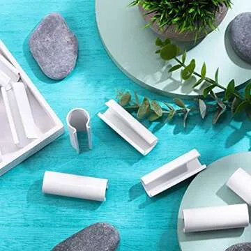 Jetec 16 Pcs Summer Clamp for PVC Pipe Greenhouses, Row Covers, Shelters, Bird Protection, 2.4 Inches Long(White, for 1/2 Inch PVC Pipe)