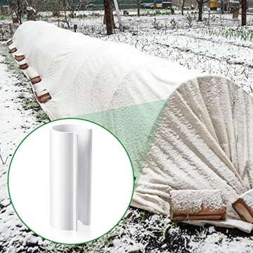 Jetec 16 Pcs Summer Clamp for PVC Pipe Greenhouses, Row Covers, Shelters, Bird Protection, 2.4 Inches Long(White, for 1/2 Inch PVC Pipe)