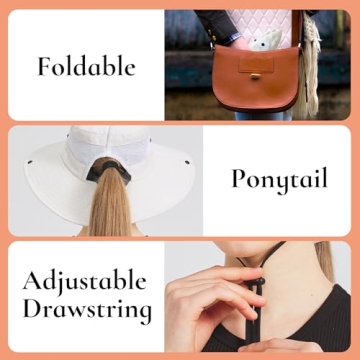 NPJY Ponytail Sun Hat for Outdoor Fun with UPF 50+