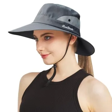 NPJY Ponytail Sun Hat for Outdoor Fun with UPF 50+