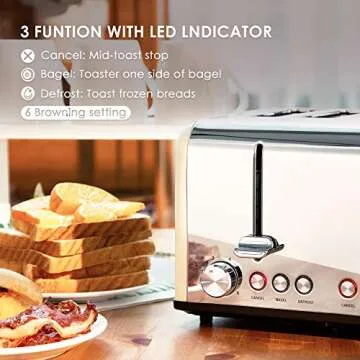 CUSIBOX 4 Slice Retro Toaster with Extra Wide Slots