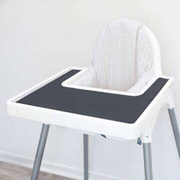 Mango Co. High Chair Placemat for Antilop Baby High Chair - BPA Free, Dishwasher Safe, Silicone Placemats - Finger Foods Placemat for Toddler and Baby (Charcoal Gray)