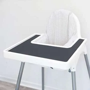 Mango Co. High Chair Placemat for Antilop Baby High Chair - BPA Free, Dishwasher Safe, Silicone Placemats - Finger Foods Placemat for Toddler and Baby (Charcoal Gray)