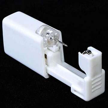 Self Nose Piercing Gun Ear Piercing Tool Kit Safety Earring Piercing Stud Kit Nose Clip Body Jewelry Piercing Tool(F)