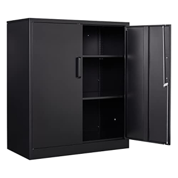 36" Heavy-Duty Locking Steel Storage Cabinet with Adjustable Shelves