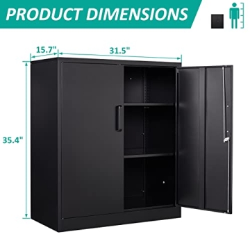 Heavy-Duty Locking Steel Storage Cabinet Adjustable Shelves