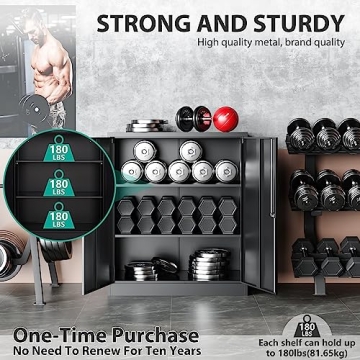 Heavy-Duty Locking Steel Storage Cabinet Adjustable Shelves