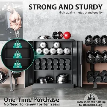 Heavy-Duty Locking Steel Storage Cabinet Adjustable Shelves