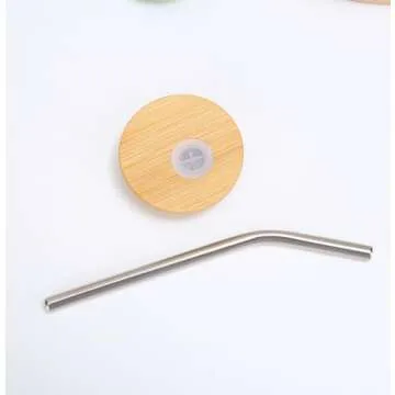 Lsqoop Mini Drinking Glasses 6pcs Set - 3.5oz Small Shot Can Glass with Straw Brushes and Bamboo Lids Cute Mini Coffee Glass Funny Gifts Idea for Cocktail, Whiskey,Kids Drinks (Frosted)