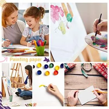 120 Sheets Watercolor Paper Bulk, 140 lb/300 GSM Cold Press Paper White Water Color Paper Cotton Paper for Kids Child Students Adults Artists Drawing Valentine Gift Cards(5 x 7 Inch)