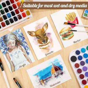 120 Sheets Watercolor Paper Bulk, 140 lb/300 GSM Cold Press Paper White Water Color Paper Cotton Paper for Kids Child Students Adults Artists Drawing Valentine Gift Cards(5 x 7 Inch)