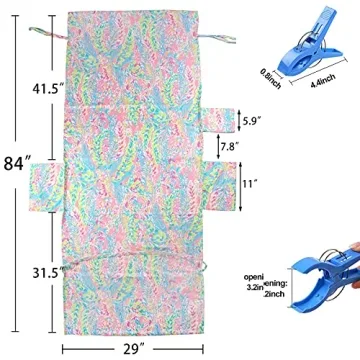 VOCOOL Beach Chair Towel Cover with Pockets for Outdoor