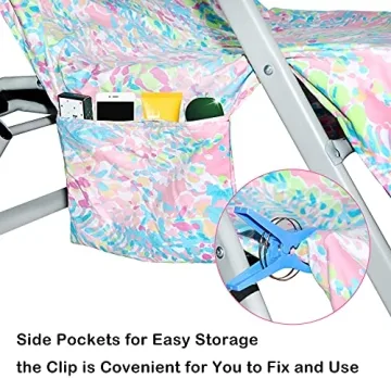 VOCOOL Beach Chair Towel Cover with Pockets for Outdoor