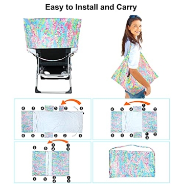 VOCOOL Beach Chair Towel Cover with Pockets for Outdoor